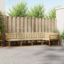 Udendørs sofagruppe med pude 5 pcs Naturlig og Beige