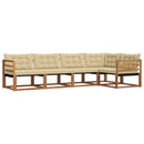 Udendørs sofagruppe med pude 5 pcs Naturlig og Beige