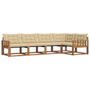 Udendørs sofagruppe med pude 5 pcs Naturlig og Beige