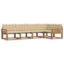 Udendørs sofagruppe med pude 5 pcs Naturlig og Beige