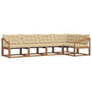 Udendørs sofagruppe med pude 5 pcs Naturlig og Beige