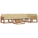 Udendørs sofagruppe med pude 6 pcs Naturlig og Beige