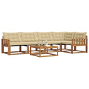 Udendørs sofagruppe med pude 6 pcs Naturlig og Beige