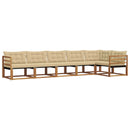 Udendørs sofagruppe med pude 6 pcs Naturlig og Beige