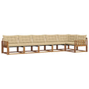 Udendørs sofagruppe med pude 6 pcs Naturlig og Beige
