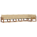 Udendørs sofagruppe med pude 6 pcs Naturlig og Beige