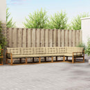 Udendørs sofagruppe med pude 6 pcs Naturlig og Beige