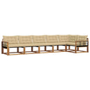 Udendørs sofagruppe med pude 6 pcs Naturlig og Beige