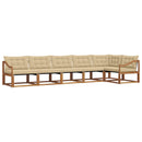 Udendørs sofagruppe med pude 6 pcs Naturlig og Beige