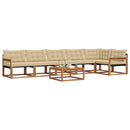 Udendørs sofagruppe med pude 7 pcs Naturlig og Beige