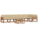 Udendørs sofagruppe med pude 7 pcs Naturlig og Beige