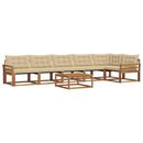 Udendørs sofagruppe med pude 7 pcs Naturlig og Beige