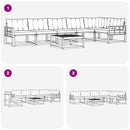 Udendørs sofagruppe med pude 7 pcs Naturlig og Beige