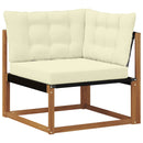 Udendørs sofagruppe med pude 7 pcs Naturlig og Fløde