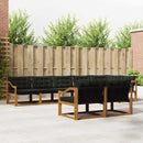 Udendørs sofagruppe med pude 8 pcs Naturlig og sort