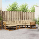 Udendørs sofagruppe med pude 6 pcs Naturlig og Beige