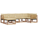 Udendørs sofagruppe med pude 6 pcs Naturlig og Beige