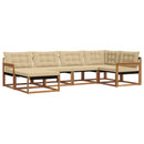 Udendørs sofagruppe med pude 6 pcs Naturlig og Beige