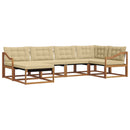 Udendørs sofagruppe med pude 6 pcs Naturlig og Beige