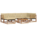 Udendørs sofagruppe 19 pcs Naturlig og Beige Massivt Akacietræ