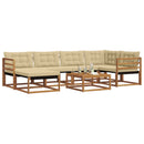 Udendørs sofagruppe 19 pcs Naturlig og Beige Massivt Akacietræ