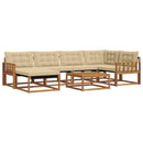 Udendørs sofagruppe 19 pcs Naturlig og Beige Massivt Akacietræ