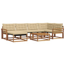 Udendørs sofagruppe 19 pcs Naturlig og Beige Massivt Akacietræ