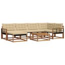 Udendørs sofagruppe 19 pcs Naturlig og Beige Massivt Akacietræ