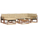 Udendørs sofagruppe 19 pcs Naturlig og Beige Massivt Akacietræ