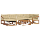 Udendørs sofagruppe 19 pcs Naturlig og Beige Massivt Akacietræ
