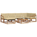 Udendørs sofagruppe 19 pcs Naturlig og Beige Massivt Akacietræ