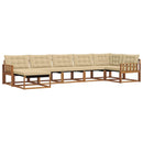 Udendørs sofagruppe med pude 7 pcs Naturlig og Beige