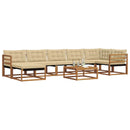 Udendørs sofagruppe 22 pcs Naturlig og Beige Massivt Akacietræ