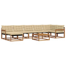 Udendørs sofagruppe 22 pcs Naturlig og Beige Massivt Akacietræ