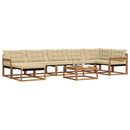 Udendørs sofagruppe 22 pcs Naturlig og Beige Massivt Akacietræ