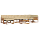 Udendørs sofagruppe 22 pcs Naturlig og Beige Massivt Akacietræ