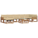 Udendørs sofagruppe 22 pcs Naturlig og Beige Massivt Akacietræ