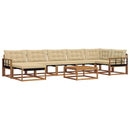Udendørs sofagruppe 22 pcs Naturlig og Beige Massivt Akacietræ