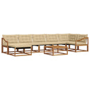 Udendørs sofagruppe 22 pcs Naturlig og Beige Massivt Akacietræ