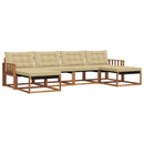 Udendørs sofagruppe med pude 6 pcs Naturlig og Beige