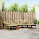 Udendørs sofagruppe med pude 6 pcs Naturlig og Beige