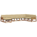 Udendørs sofagruppe med pude 8 pcs Naturlig og Beige