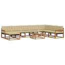 Udendørs sofagruppe 9 pcs Naturlig og Beige Massivt Akacietræ