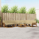 Udendørs sofagruppe 9 pcs Naturlig og Beige Massivt Akacietræ