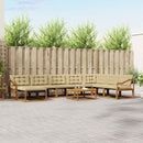 Udendørs sofagruppe 9 pcs Naturlig og Beige Massivt Akacietræ