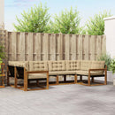 Udendørs sofagruppe med pude 6 pcs Naturlig og Beige