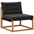 Udendørs sofagruppe med pude 6 pcs Naturlig og sort