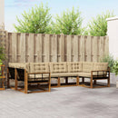 Udendørs sofagruppe med pude 6 pcs Naturlig og Beige