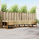 Udendørs sofagruppe med pude 7 pcs Naturlig og Beige