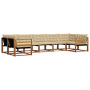 Udendørs sofagruppe med pude 7 pcs Naturlig og Beige